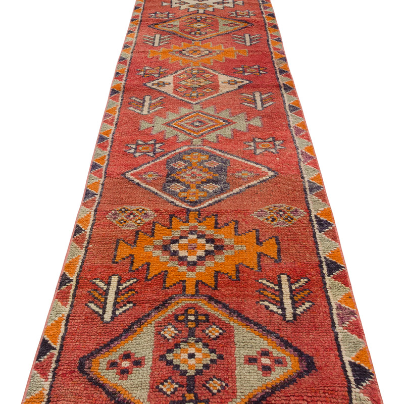 Vintage Tribal Runner Rug - 2' 5" x 12' 8" (29" x 152") - K0085491