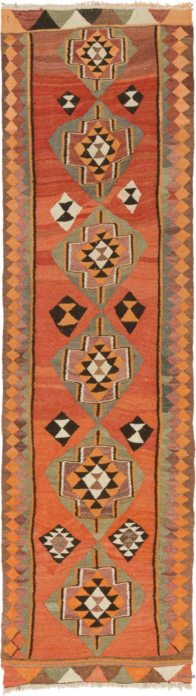 Vintage Herki Kilim Yolluk - 79 cm x 276 cm