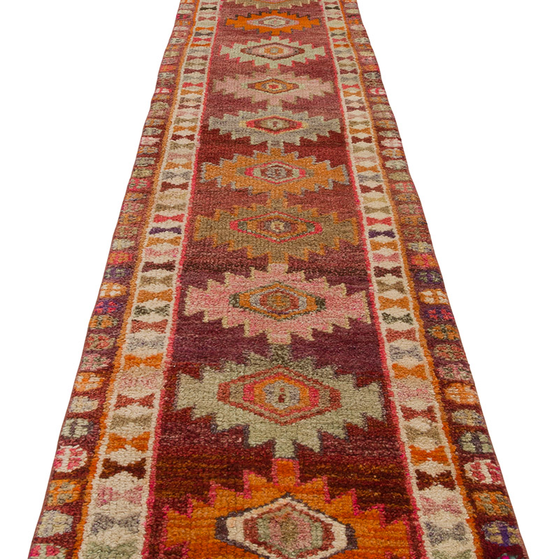Vintage Tribal Runner Rug - 2' 4" x 14' 7" (28" x 175") - K0085500
