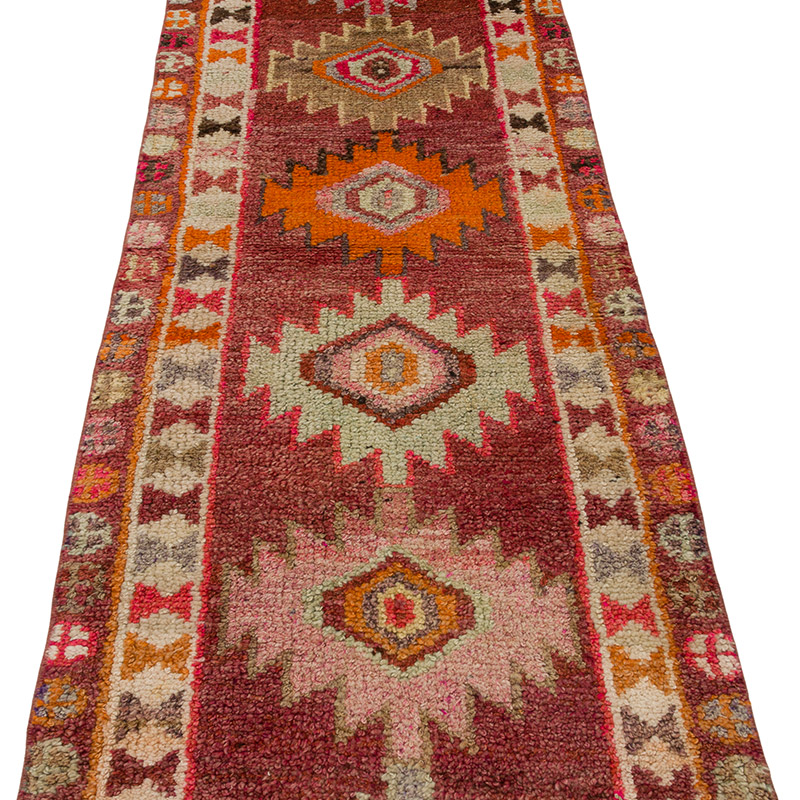 Vintage Tribal Runner Rug - 2' 4" x 14' 7" (28" x 175") - K0085500