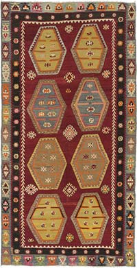 Vintage Sarkisla Kilim Rug - 5'  x 9' 11" (60" x 119")