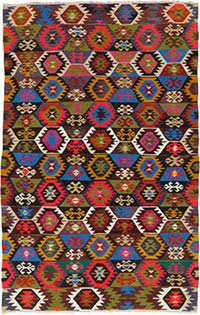 Vintage Tavas Kilim Rug - 5' 10" x 9' 1" (70" x 109")