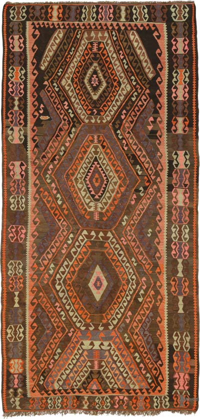 Vintage Kars Kilim Rug - 6' 9" x 14' 1" (81" x 169")