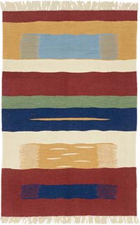 New Handwoven Turkish Kilim Rug - 4' 1" x 6' 2" (49" x 74")