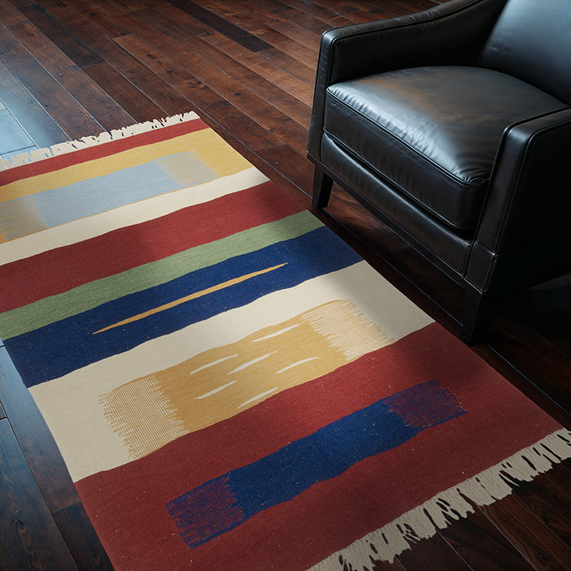 New Handwoven Turkish Kilim Rug - 4' 1" x 6' 2" (49" x 74") - K0085516