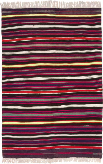 Vintage Turkish Kilim Rug - 5' 4" x 7' 11" (64" x 95")
