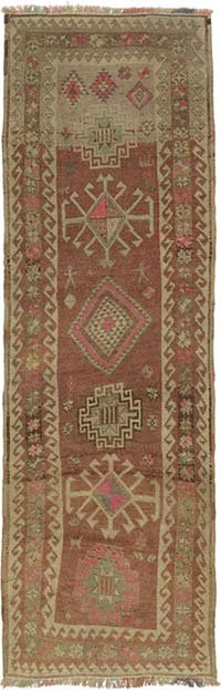 Vintage Tribal Runner Rug - 3' 9" x 11' 4" (45" x 136")