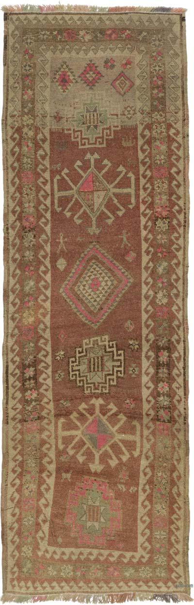 Vintage Tribal Runner Rug - 3' 9" x 11' 4" (45" x 136")