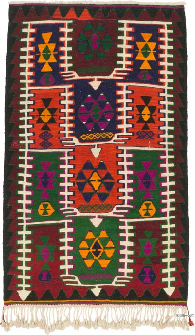Vintage Turkish Kilim Rug - 3' 2" x 5' 3" (38" x 63")