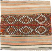 Vintage Malatya Kilim Rug - 3' 10" x 3' 7" (46" x 43")