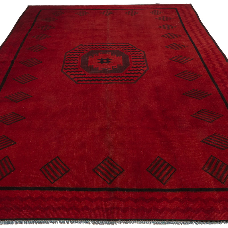 Over-dyed Vintage Hand-Knotted Turkish Rug - 5' 7" x 9' 1" (67" x 109") - K0085539