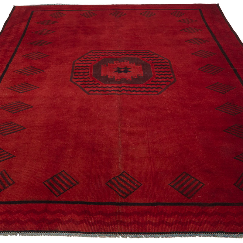 Over-dyed Vintage Hand-Knotted Turkish Rug - 5' 7" x 9' 1" (67" x 109") - K0085539