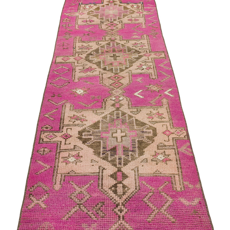 Vintage Turkish Hand-Knotted Rug - 2' 2" x 11'  (26" x 132") - K0085541