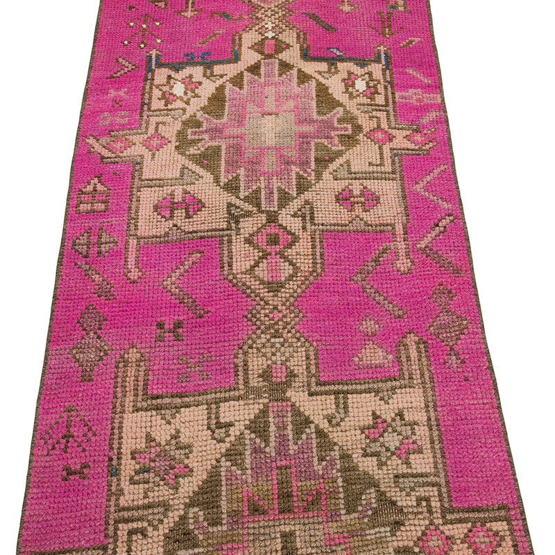 Vintage Turkish Hand-Knotted Rug - 2' 2" x 11'  (26" x 132") - K0085541