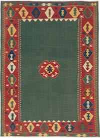 New Handwoven Turkish Kilim Rug - 5' 7" x 7' 5" (67" x 89")