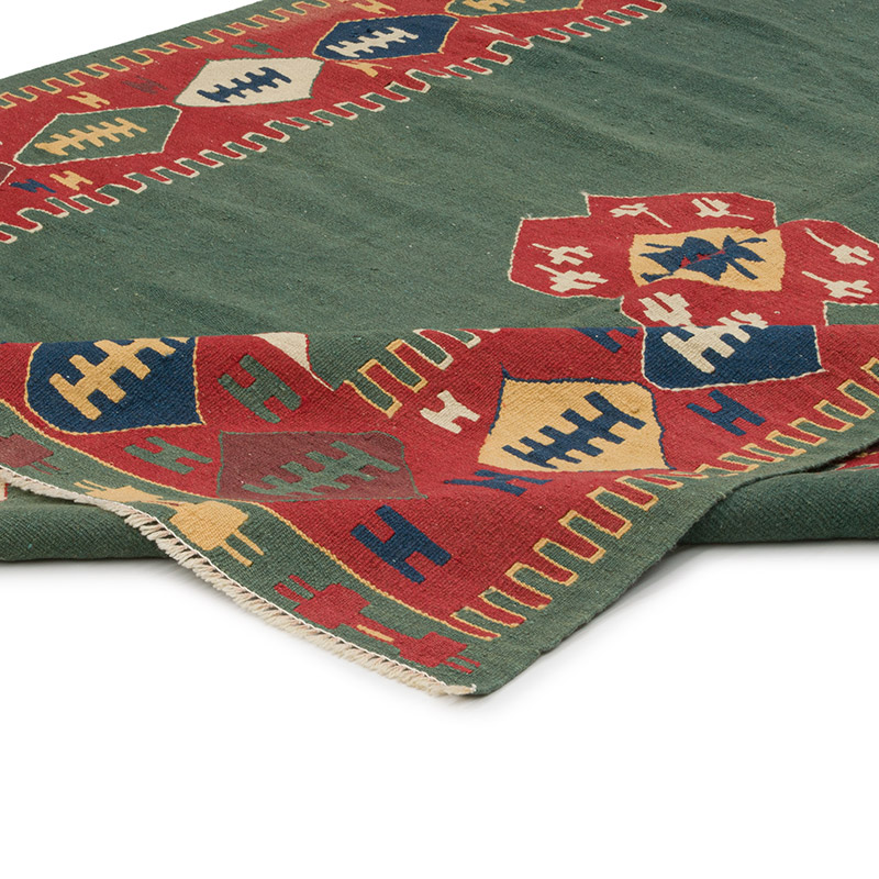 New Handwoven Turkish Kilim Rug - 5' 7" x 7' 5" (67" x 89") - K0085542