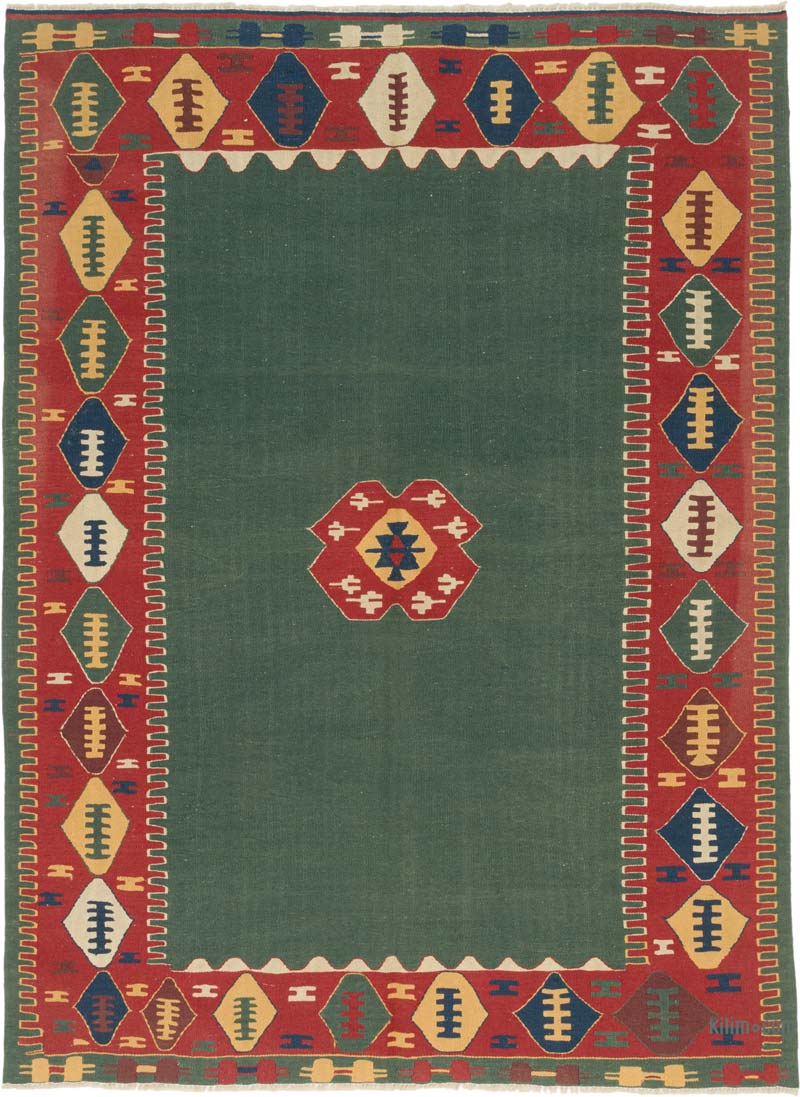 New Handwoven Turkish Kilim Rug - 5' 7" x 7' 5" (67" x 89") - K0085542