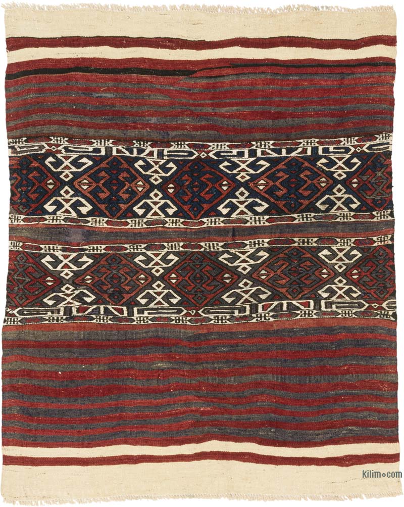 Vintage Malatya Kilim Rug - 4' 2" x 5' 1" (50" x 61") - K0085544