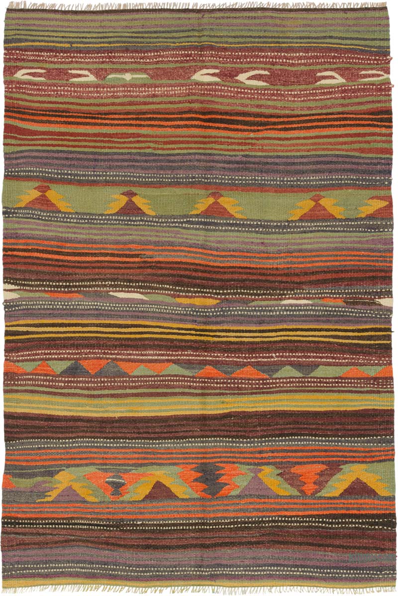 Vintage Konya Kilim Rug - 4' 11" x 7' 3" (59" x 87") - K0085549