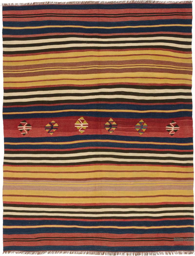 Vintage Manastir Kilim Rug - 5' 6" x 7' 4" (66" x 88") - K0085552