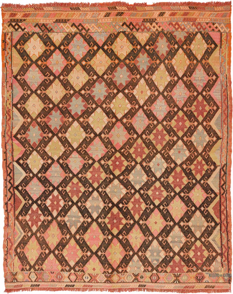 Vintage Anatolian Jijim Rug - 6' 3" x 7' 8" (75" x 92") - K0085575