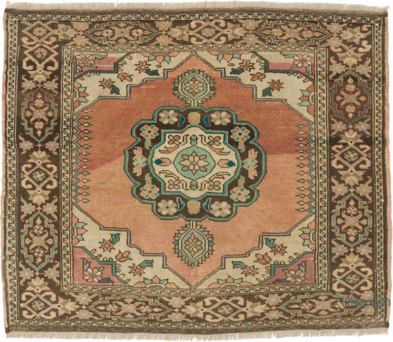 Vintage Turkish Hand-Knotted Rug - 3' 3" x 2' 8" (39" x 32") - K0085581
