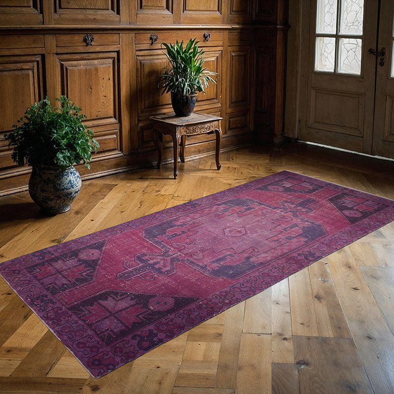Boyalı El Dokuma Vintage Halı - 118 cm x 268 cm - K0085584