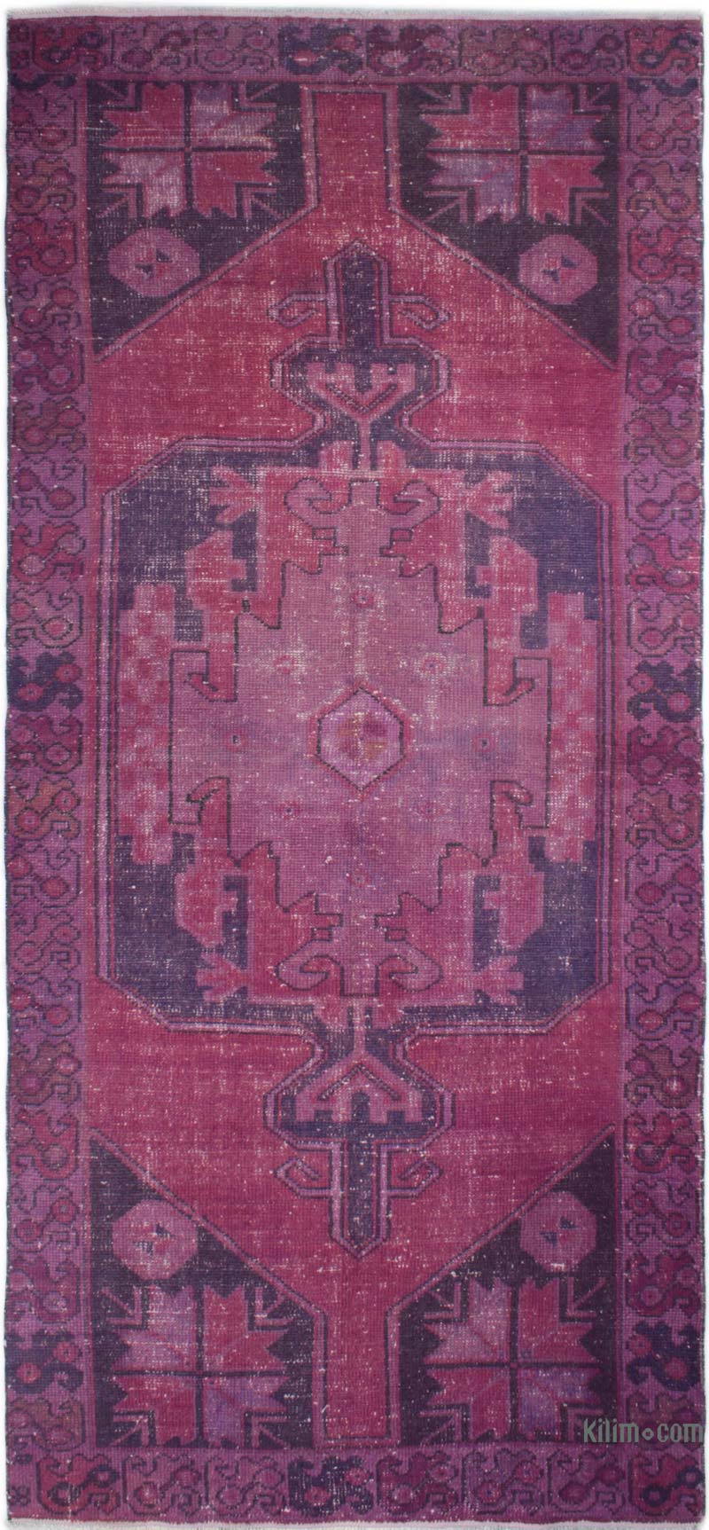 Alfombra Turca Vintage Sobre-teñida - 118 cm x 268 cm - K0085584
