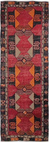 Alfombra Vintage Turca Anudada a Mano - 110 cm x 333 cm
