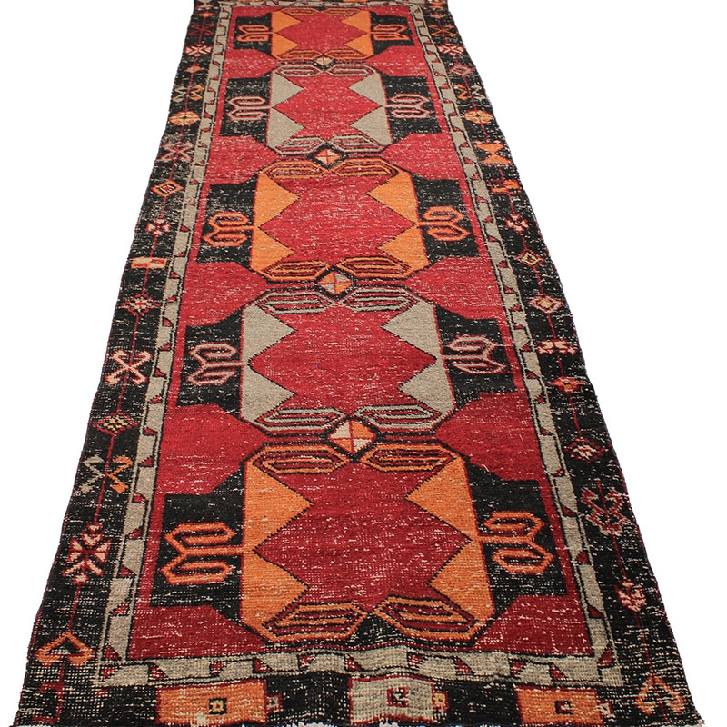 Vintage Turkish Hand-Knotted Rug - 3' 7" x 10' 11" (43" x 131") - K0085585