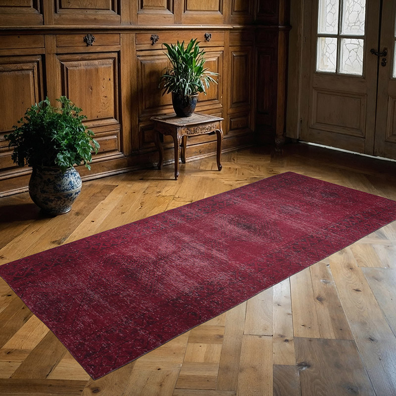 Boyalı El Dokuma Vintage Halı - 110 cm x 240 cm - K0085586