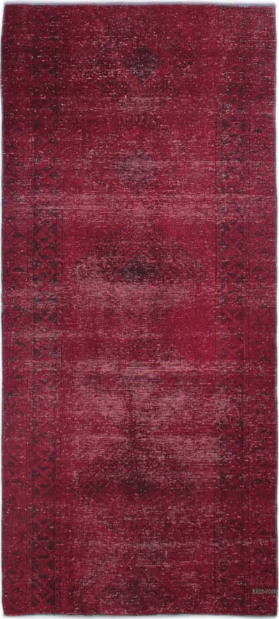 Boyalı El Dokuma Vintage Halı - 110 cm x 240 cm