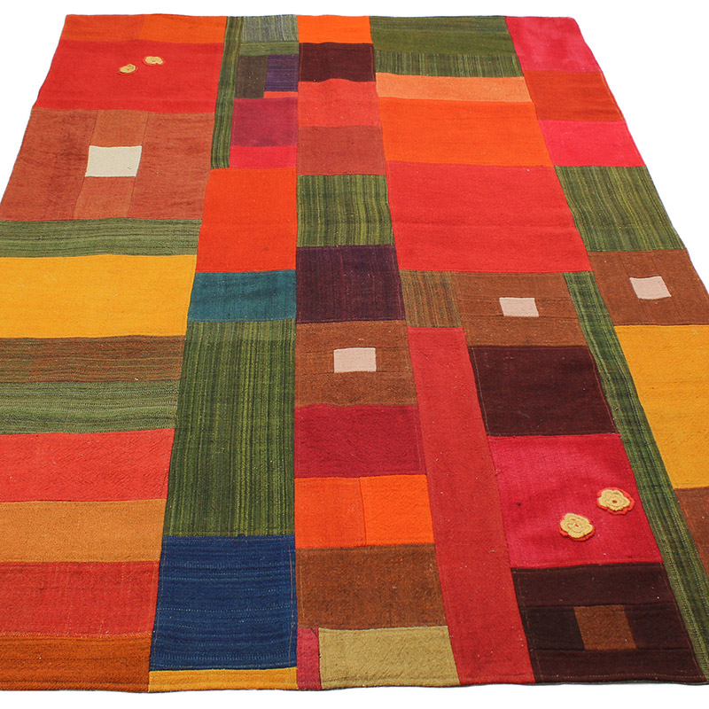 Alfombra Kilim de Retazos - 153 cm x 236 cm - K0085593