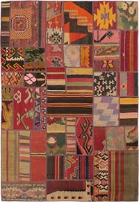 Alfombra Kilim de Retazos - 128 cm x 188 cm