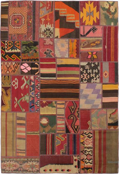 Alfombra Kilim de Retazos - 128 cm x 188 cm