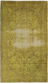 Boyalı El Dokuma Vintage Halı - 143 cm x 257 cm