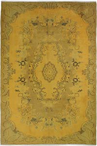 Boyalı El Dokuma Vintage Halı - 173 cm x 267 cm