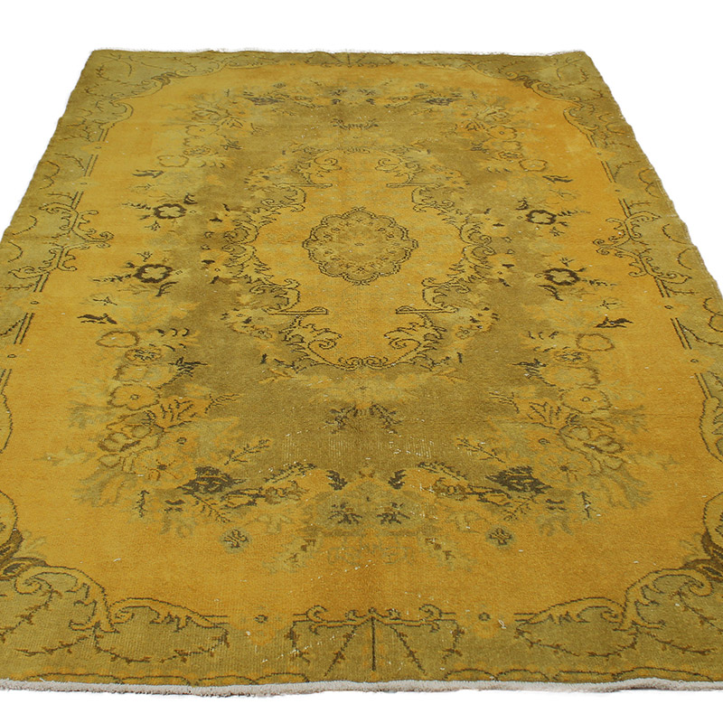 Over-dyed Vintage Hand-Knotted Turkish Rug - 5' 8" x 8' 9" (68" x 105") - K0085597