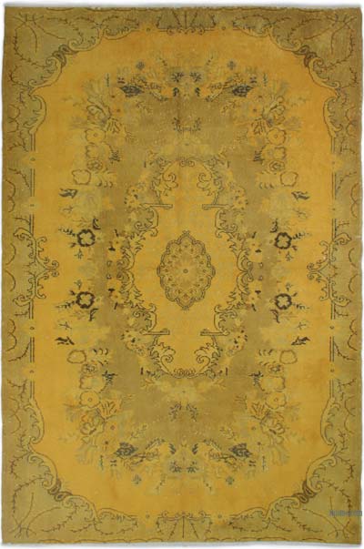 Boyalı El Dokuma Vintage Halı - 173 cm x 267 cm