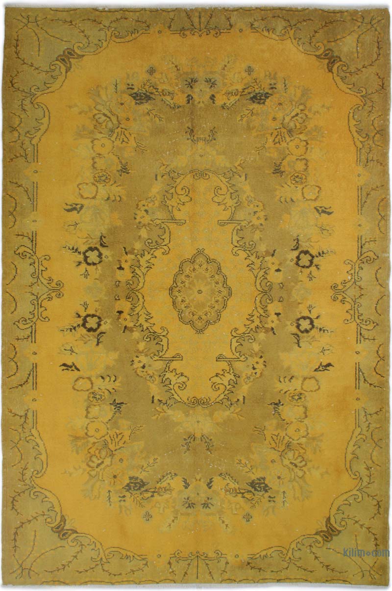 Over-dyed Vintage Hand-Knotted Turkish Rug - 5' 8" x 8' 9" (68" x 105") - K0085597