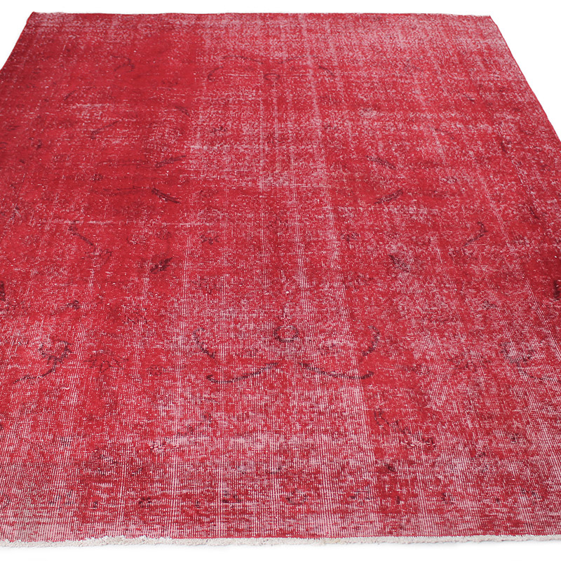 Over-dyed Vintage Hand-Knotted Turkish Rug - 6' 4" x 8' 7" (76" x 103") - K0085600