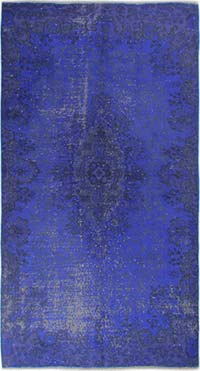 Alfombra Turca Vintage Sobre-teñida - 145 cm x 274 cm