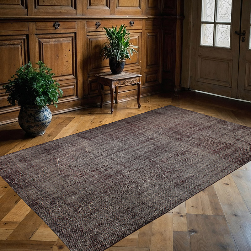 Over-dyed Vintage Hand-Knotted Turkish Rug - 5' 3" x 8' 9" (63" x 105") - K0085604