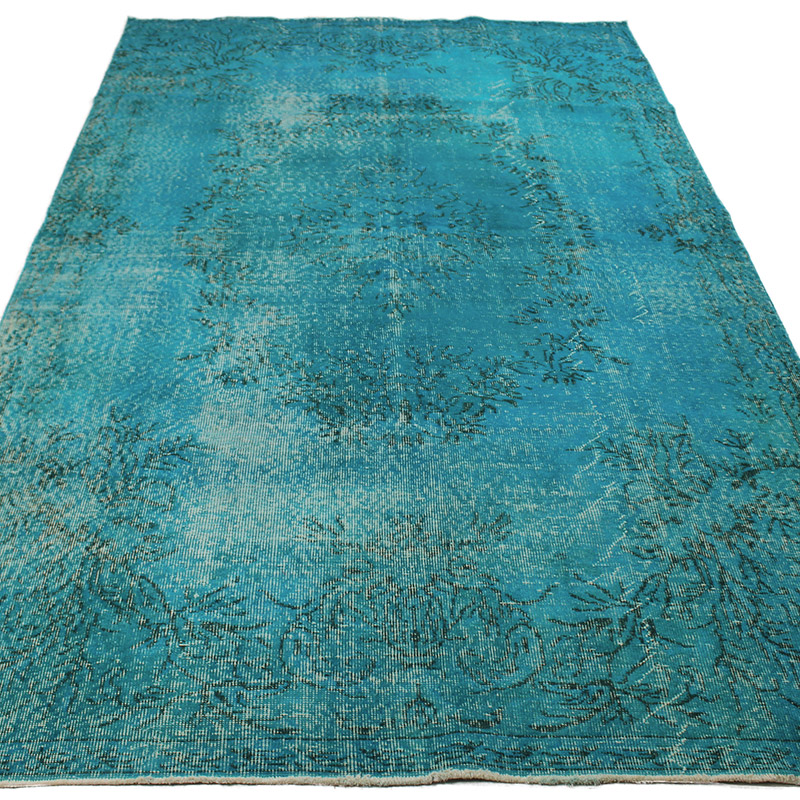 Over-dyed Vintage Hand-Knotted Turkish Rug - 5' 5" x 9' 8" (65" x 116") - K0085605