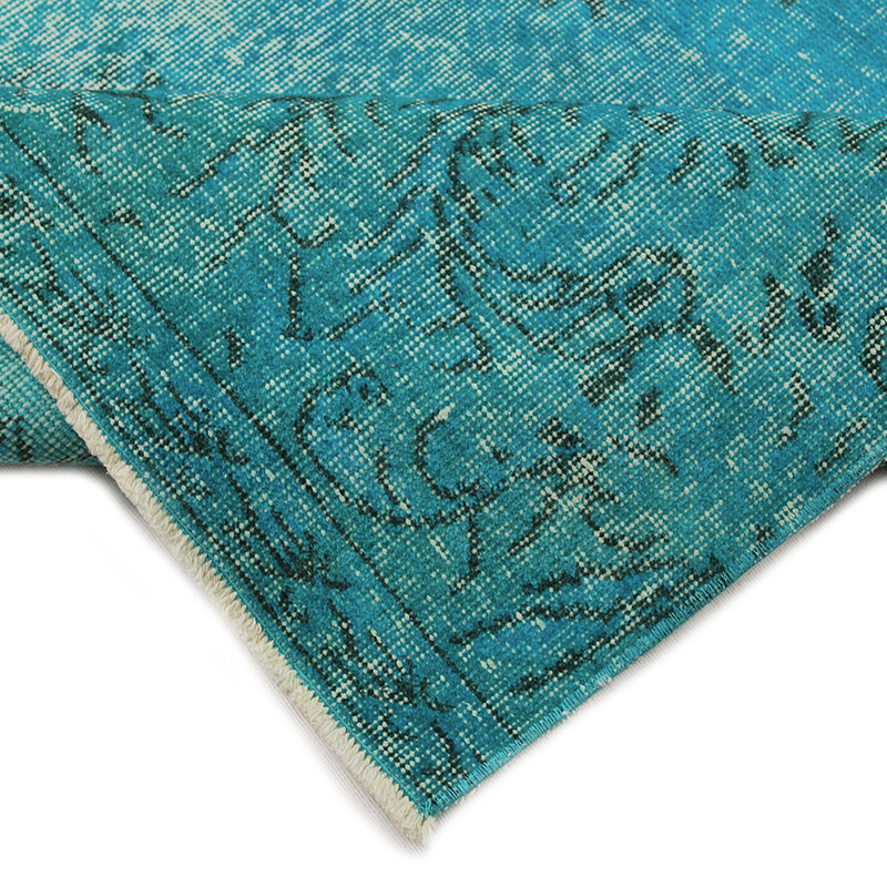 Over-dyed Vintage Hand-Knotted Turkish Rug - 5' 5" x 9' 8" (65" x 116") - K0085605