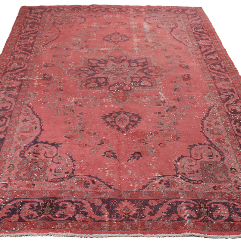 Over-dyed Vintage Hand-Knotted Turkish Rug - 5' 9" x 9' 5" (69" x 113") - K0085606