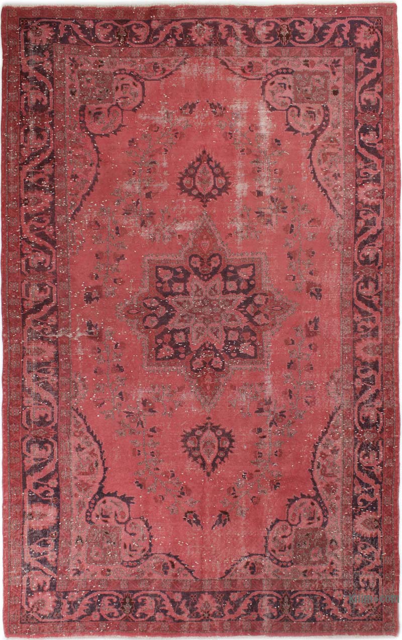 Over-dyed Vintage Hand-Knotted Turkish Rug - 5' 9" x 9' 5" (69" x 113") - K0085606