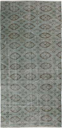 Boyalı El Dokuma Vintage Halı - 108 cm x 228 cm