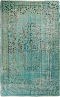 Boyalı El Dokuma Vintage Halı - 159 cm x 256 cm