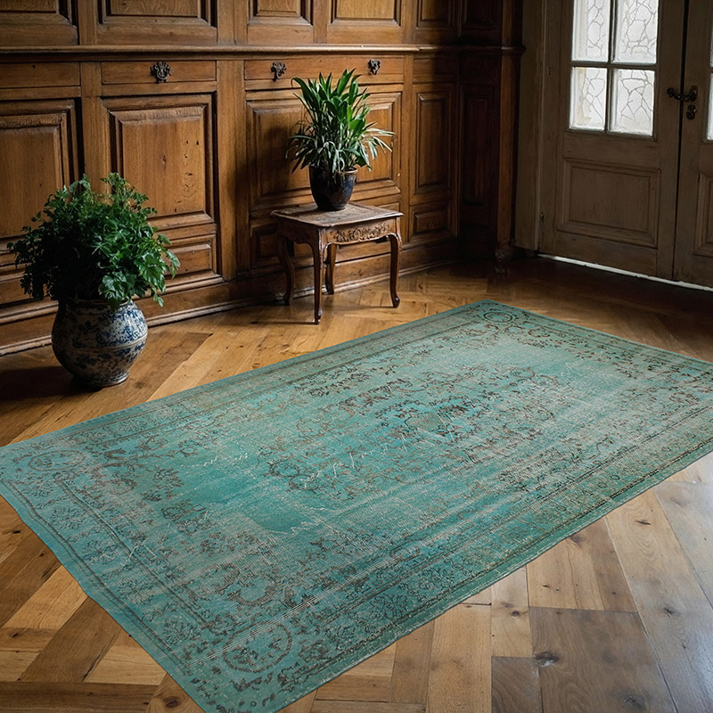 Alfombra Turca Vintage Sobre-teñida - 159 cm x 256 cm - K0085608